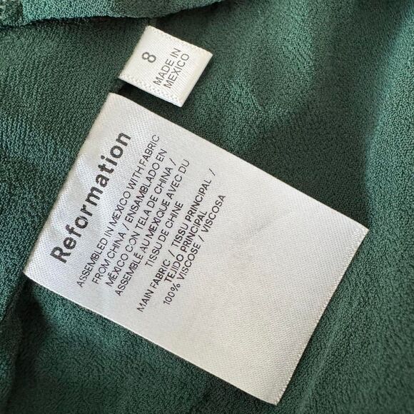 Reformation Green Floral Mini Dress Women’s Size 8 Romantic Cottagecore - Picture 7 of 8